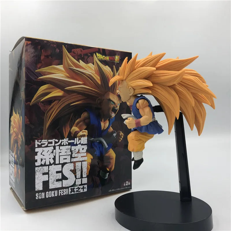 FigureCrazy Dragon Ball Z Figure Goku Super Saiyan 3 FES Kid Ver. PVC Action Figure DBZ Goku Vegeta Fighting Model Toy 20cm