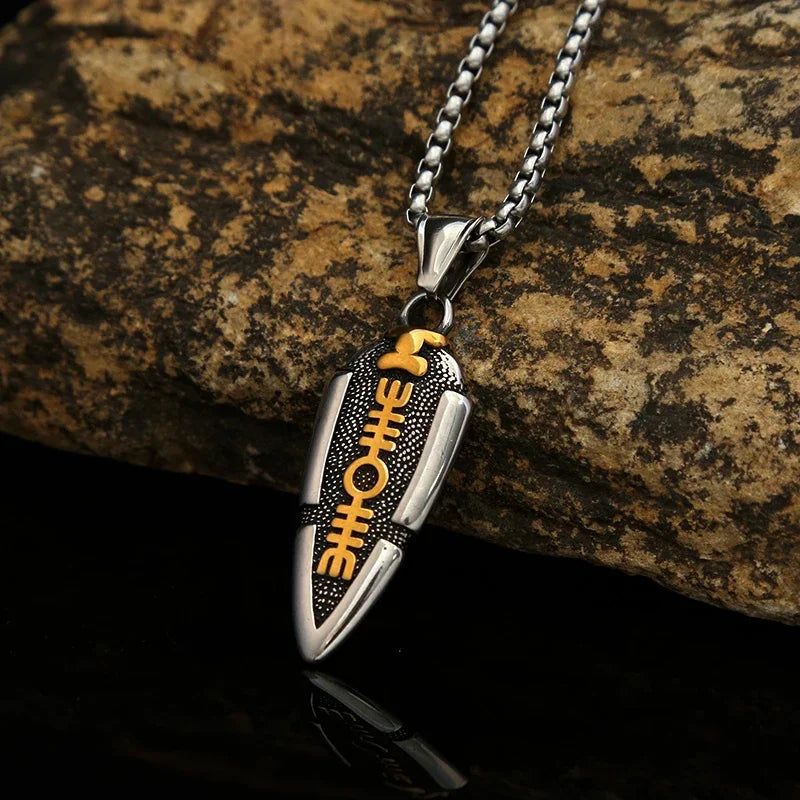 New Stainless Steel Men's Viking Spear Necklaces Vintage Rune Nordic Celtic Knot Pendants Fashion Jewelry Accessories