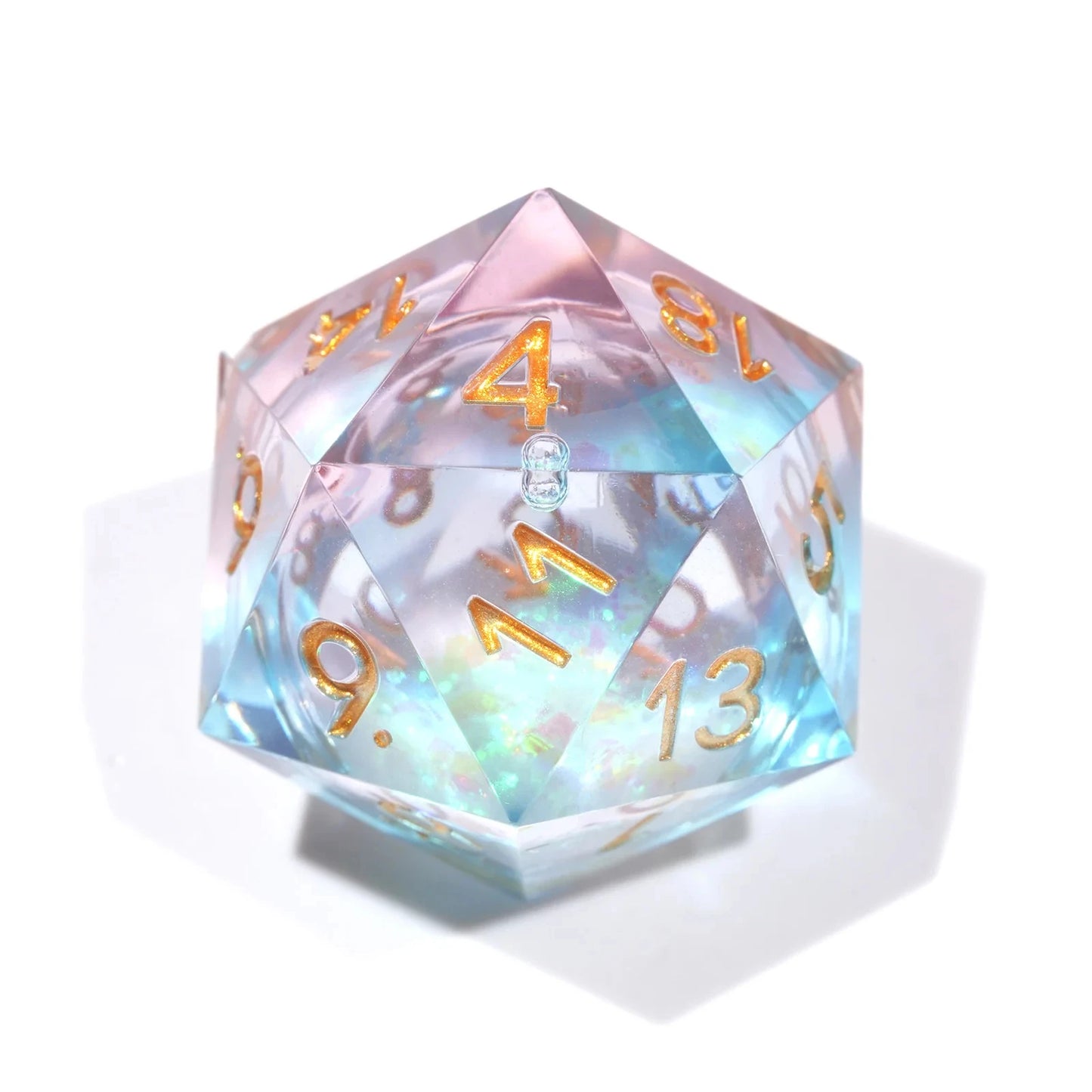 1-7pcs Quick Sand Series DND Solid Resin Dice Set Gold Word Multi-sided Polyhedral Dice for D&D Game COC Role Playing RPG D6~D20