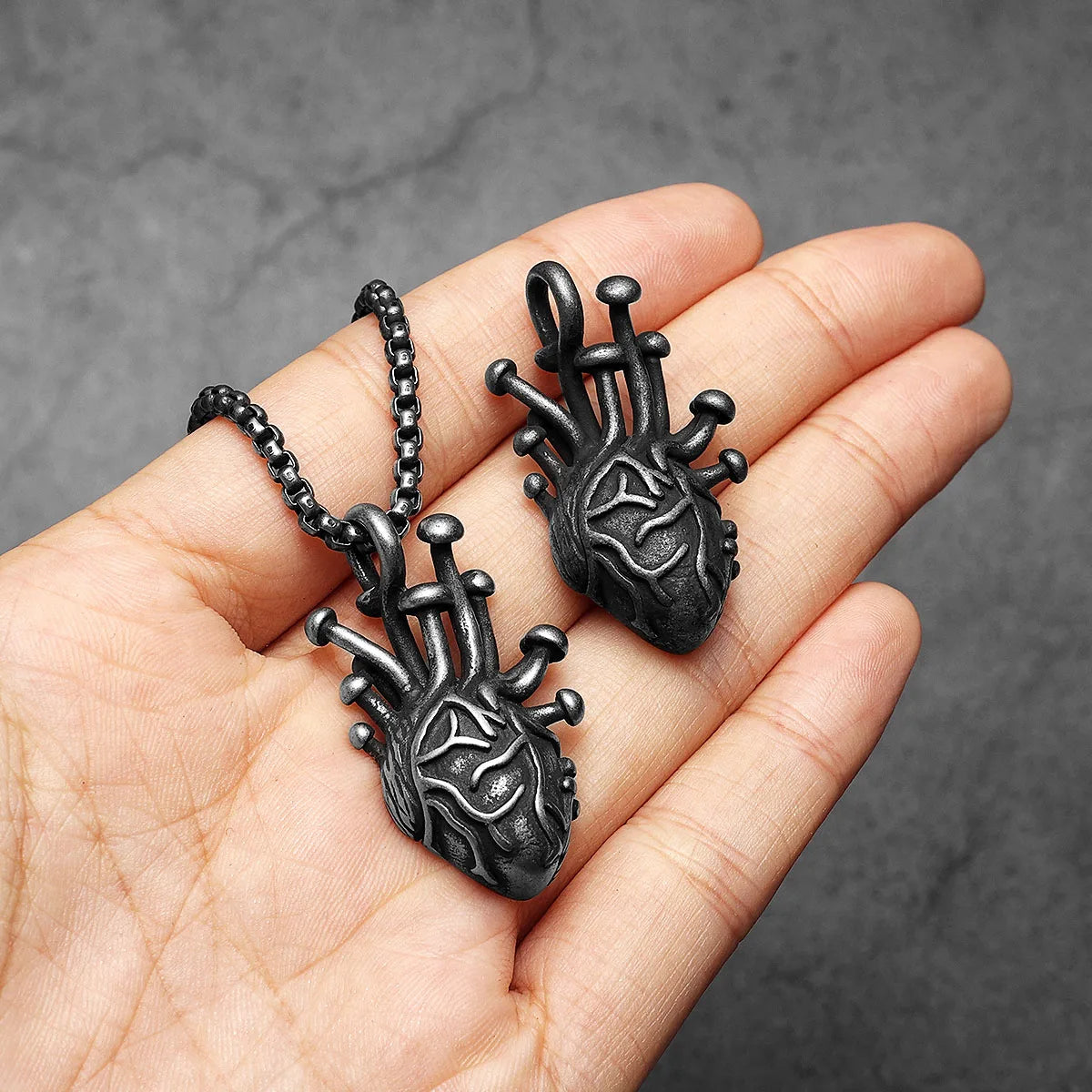 Retro Heart Model Stainless Steel Men Necklaces Pendant Chain Punk For Women Fashion Jewelry Gifts Wholesale Dropshiping