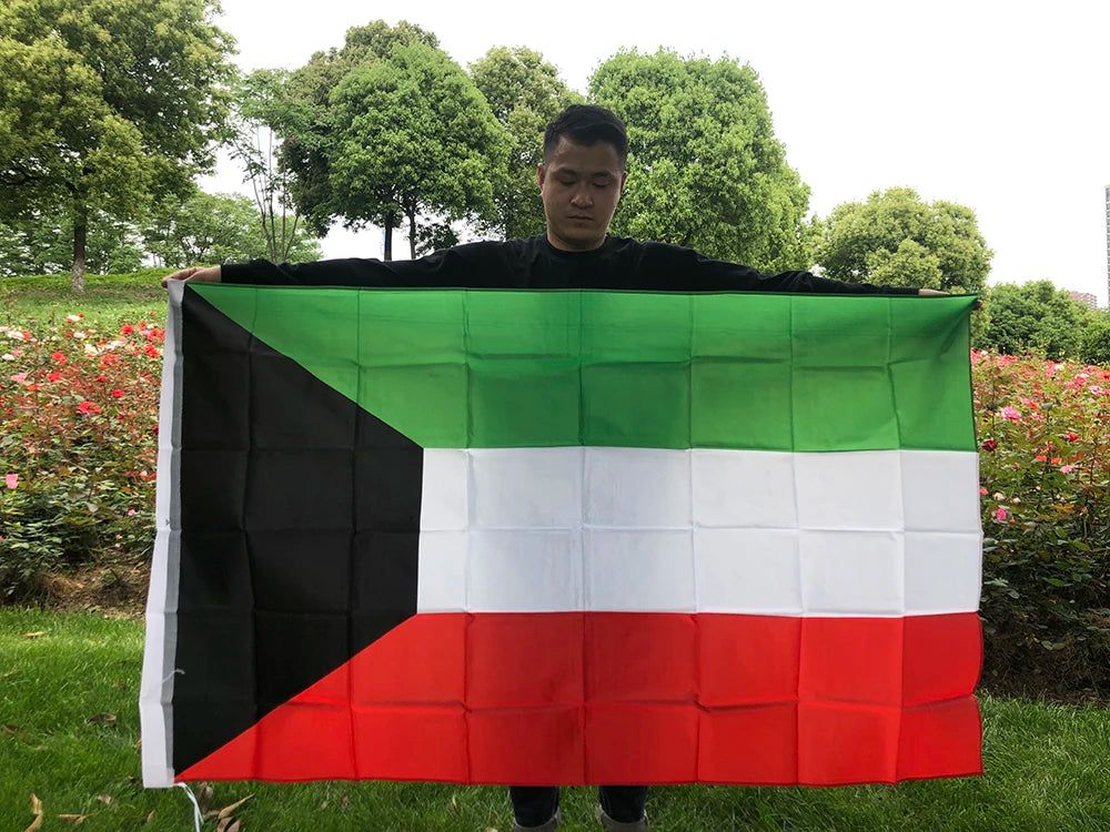 SKY FLAG Kuwait national Flag 90*150cm polyester Hanging Kuwait Flag Arab State Banner with 2 grommets For home Decora