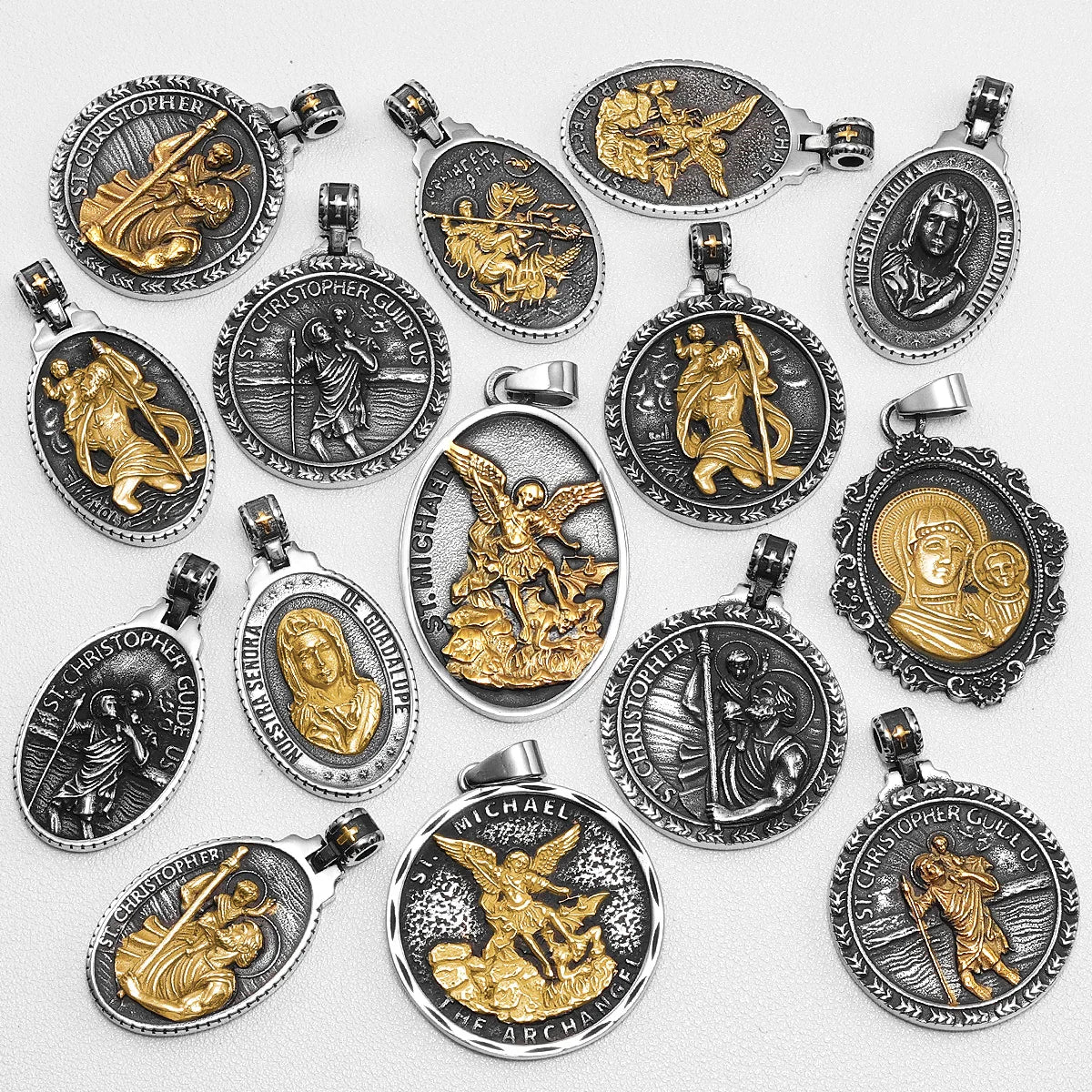 Angel Jesus Virgin Mary Stainless Steel Men Necklaces Pendant Chain Amulet Cool New In For Women Fashion Jewelry Gifts Wholesale