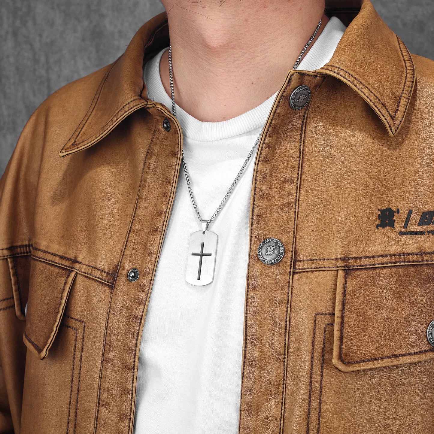 Cross Amulet Bible Tag Stainless Steel Men Necklaces Pendant Chain Punk For Women Fashion Jewelry Gifts Wholesale Dropshiping