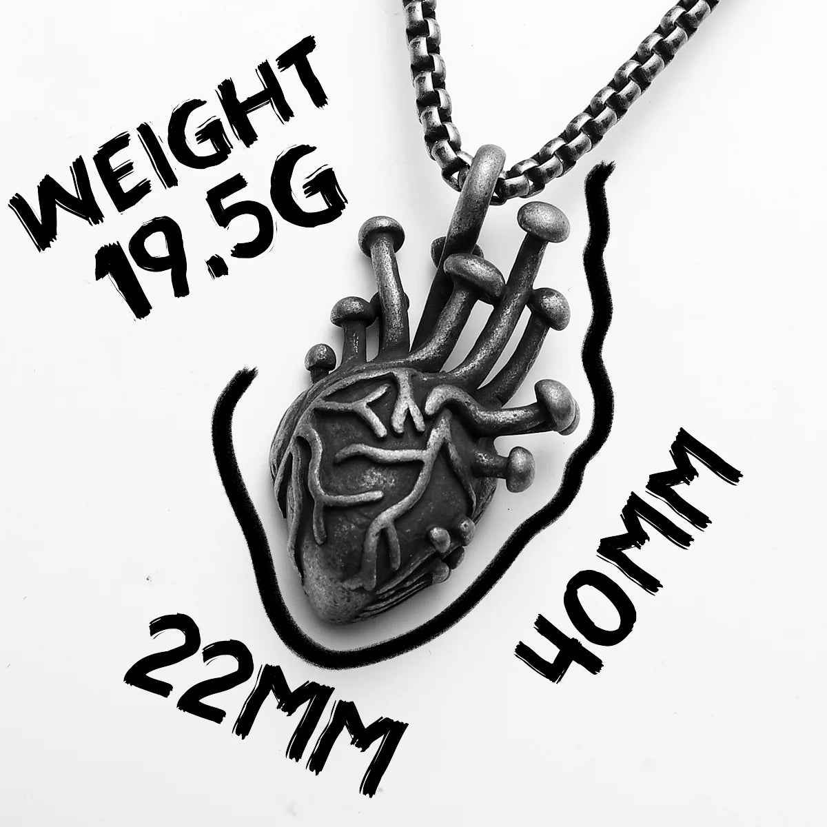 Retro Heart Model Stainless Steel Men Necklaces Pendant Chain Punk For Women Fashion Jewelry Gifts Wholesale Dropshiping