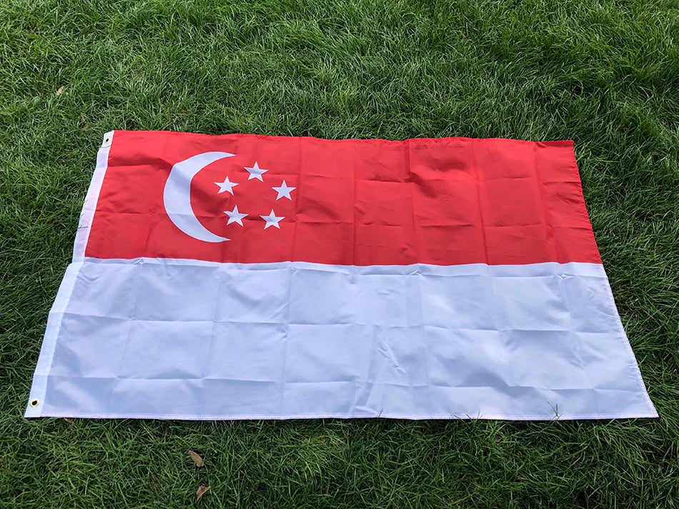 SKY FLAG 90X150cm Lion City SG SGP Republic Singapore Flag High Quality Polyester Fabrics