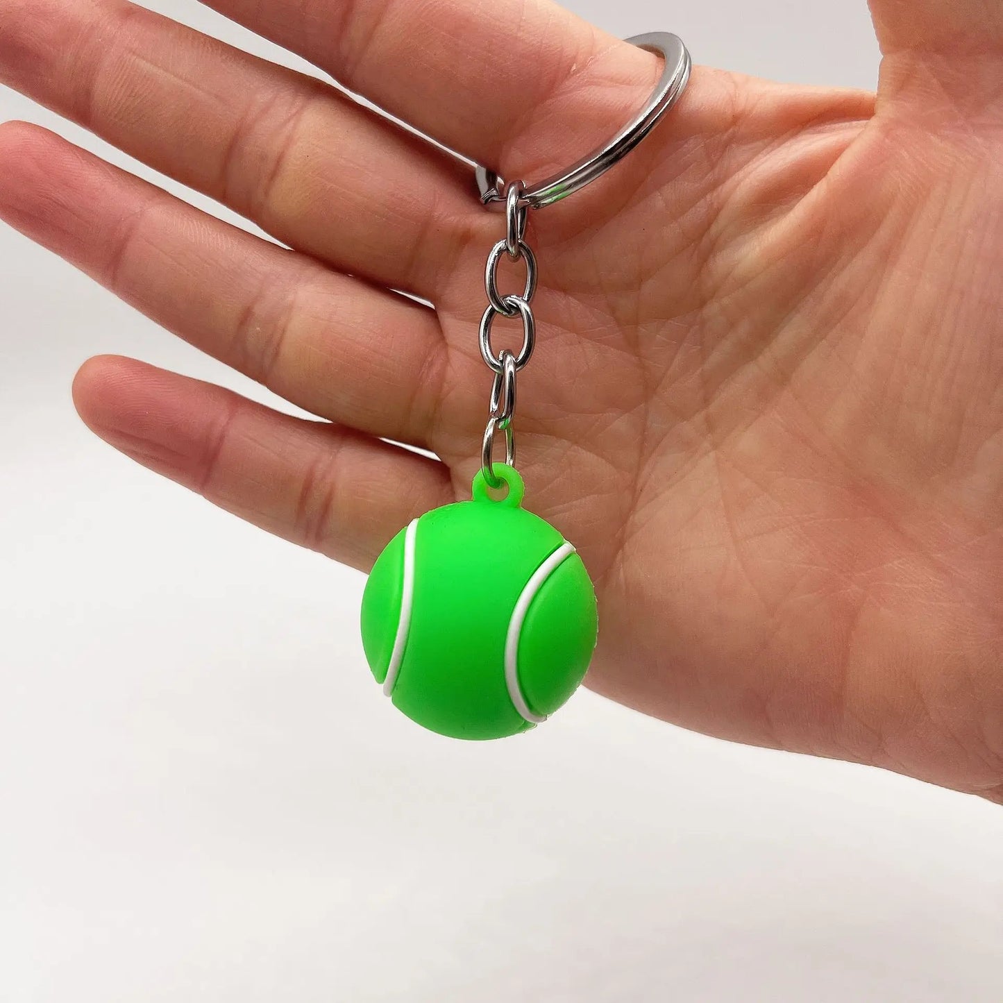 New Creative Simulation Football Keychain Pendant PVC Basketball Tennis Rugby Keychain Accessories A-02