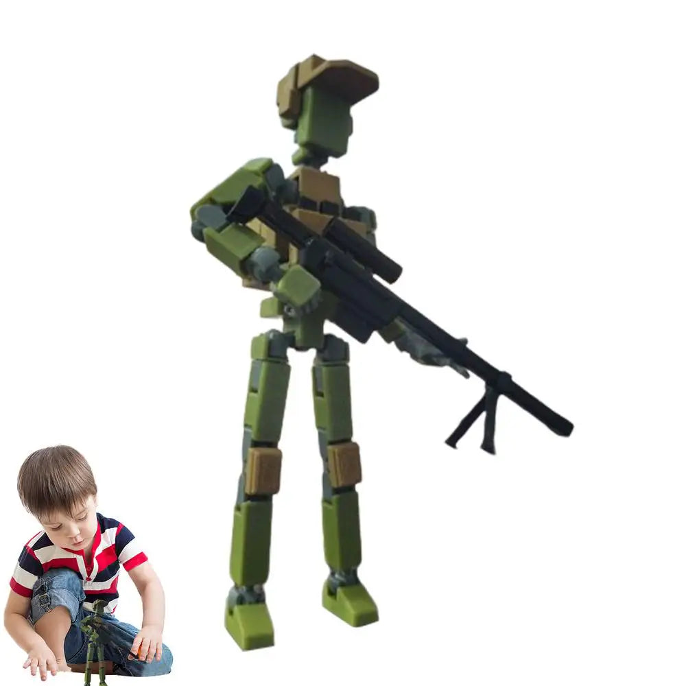 Parent-children Game Educational Toy Multiple Joints 3D Movable Figurine Robot Toy Standing Freely Pose Robot Desktop Decor