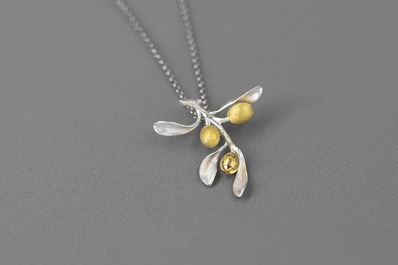 Original design The taste of love Sterling silver fresh and elegant olive branch pendant women's pendant(without the chain)