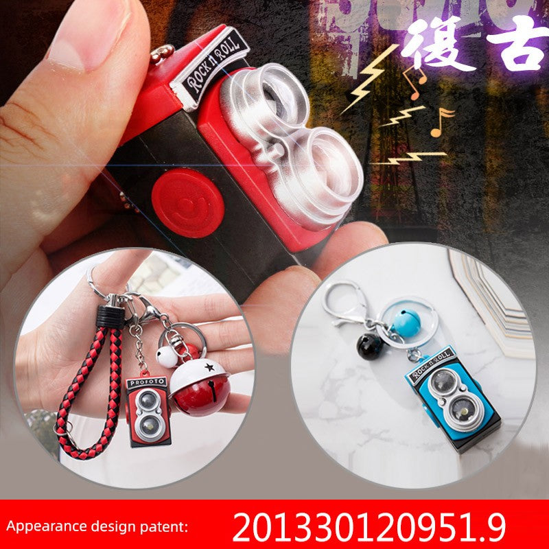 BS-034 Retro Camera Shape Pendant Sound Luminous Creative Gift Accessories SLR Camera Keychain