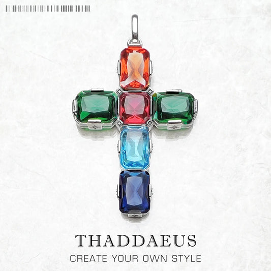 Pendant Large Cross With Stars New Fine Jewelry Bijoux Accessories 925 Sterling Silver Gift For Woman