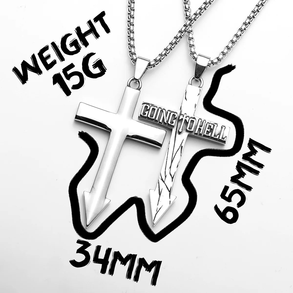 Curse Cross Amulet Stainless Steel Men Necklaces Pendant Chain Punk For Women Fashion Jewelry Gifts Wholesale Dropshiping