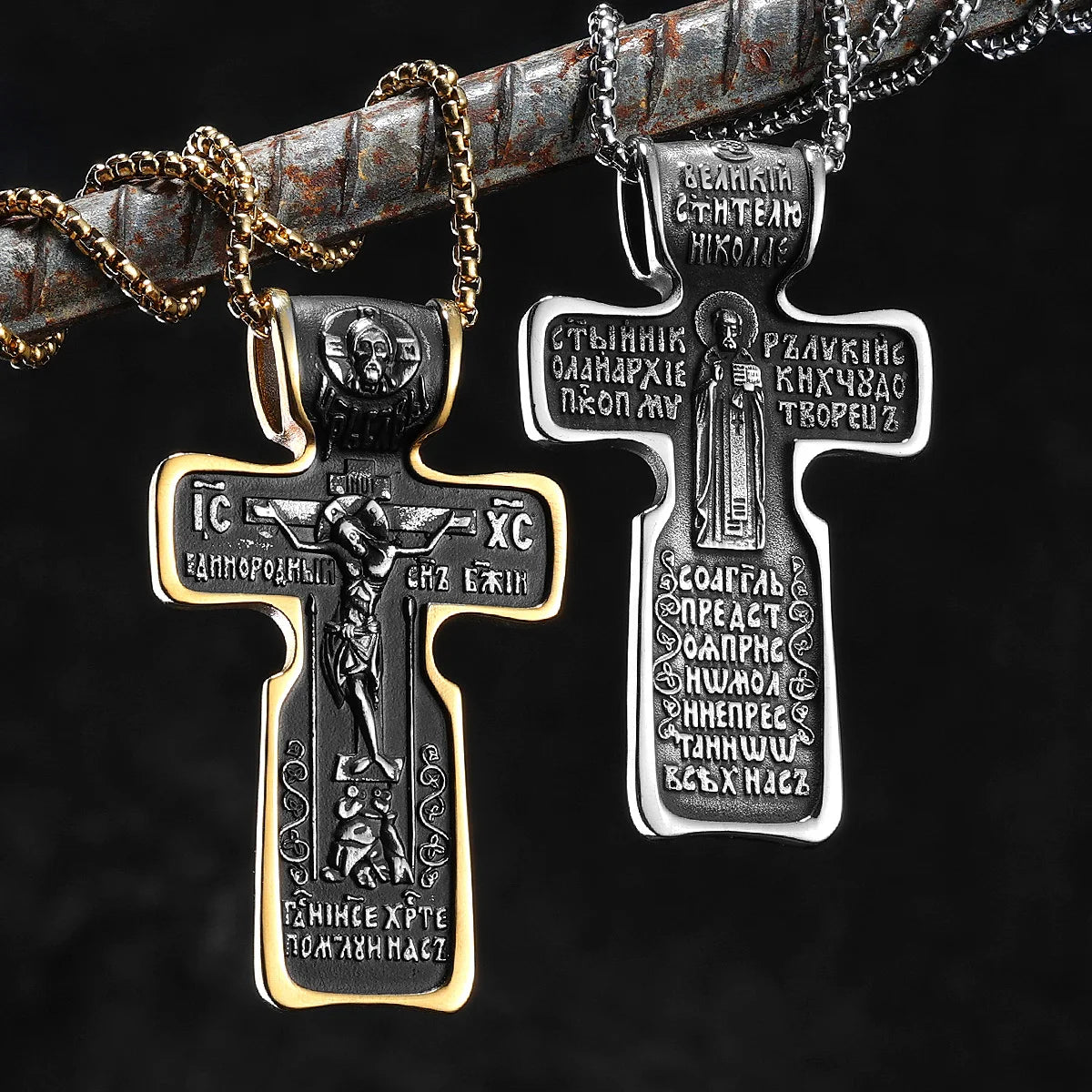Jesus Big Cross Amulets Stainless Steel Men Necklaces Pendant Chain Punk For Women Fashion Jewelry Gifts Wholesale Dropshiping
