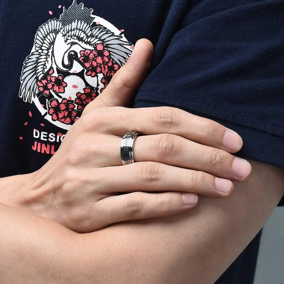 Fashion Men Stainless SteelRings Viking Infinity Intertwined Celtic Knot Rings for Men Wedding Jewelry