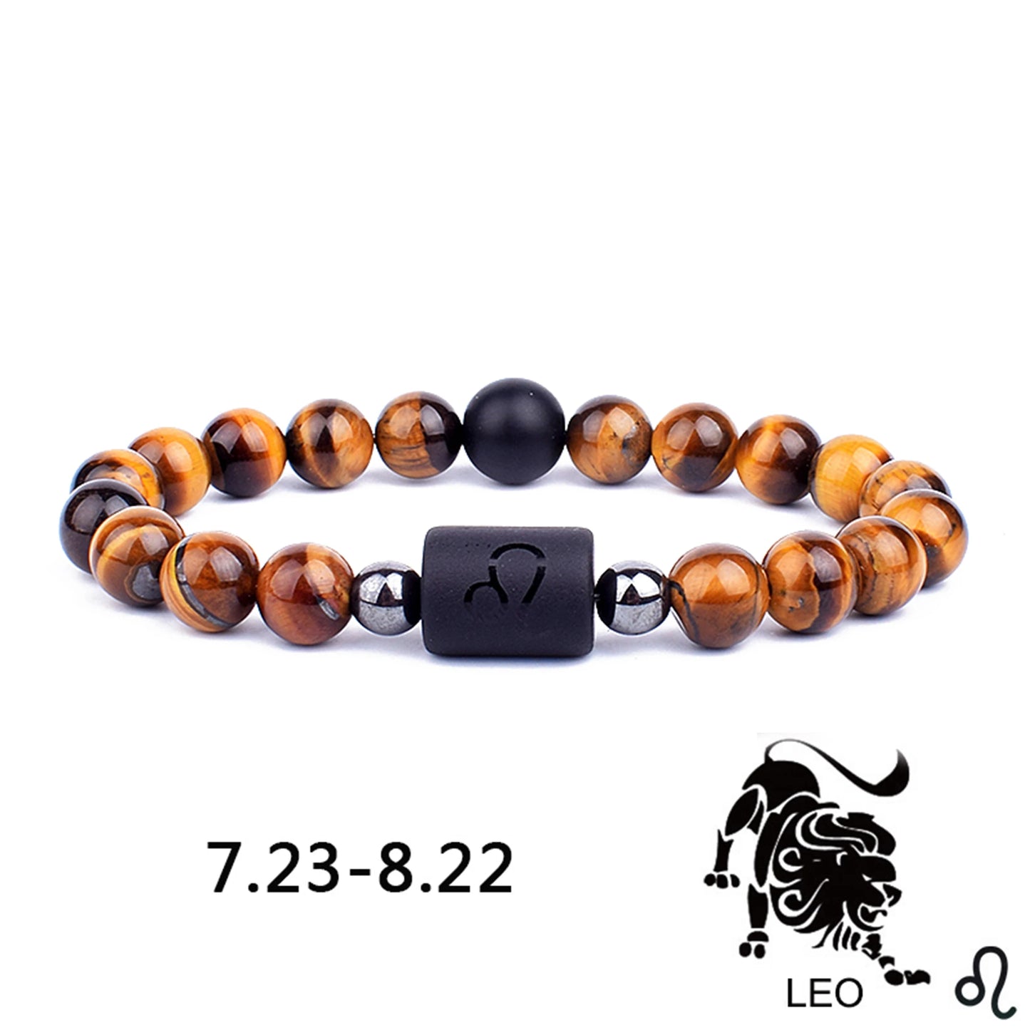12 Zodiac Signs Constellation Charm Bracelet Men Women Fashion Tiger Eye Stone Beaded Bracelets Virgo Leo Libra Couple Jewelry