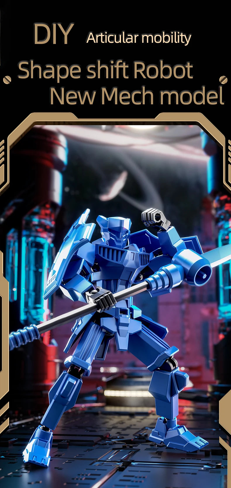 Multi-Jointed Movable Shapeshift Robot Warrior 3D Printed Knight Mannequin Dummy Toys Kids Adults Parent-children Games gifts