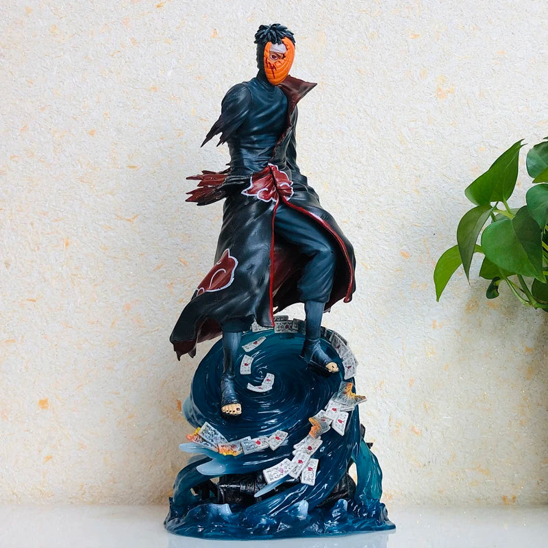 35cm Naruto Anime Figure Gk Uchiha Obito Akatsuki Glowing War Damage Statue Pvc Action Figurine Collection Ornaments Model Toys 35CM with box