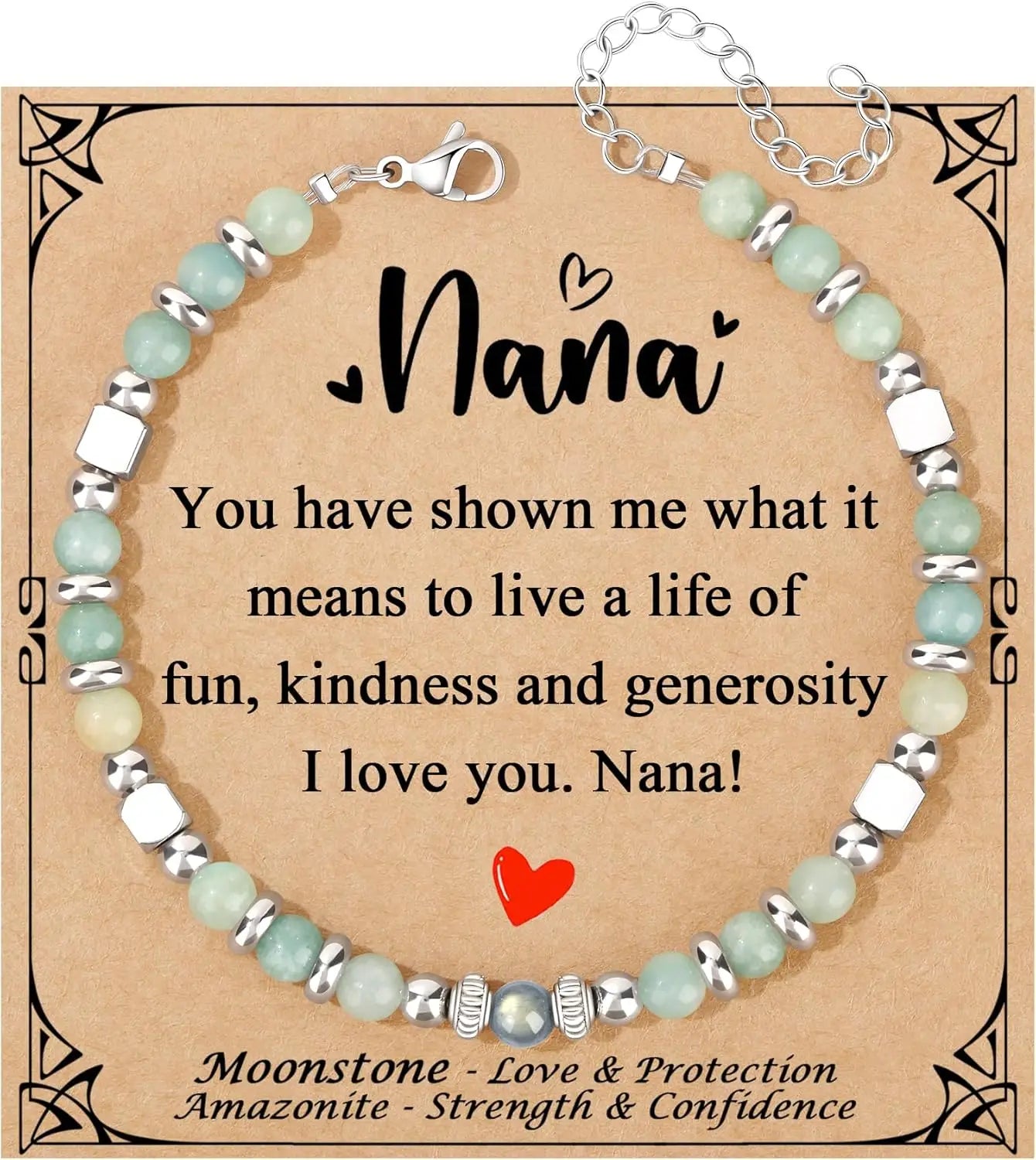 Mothers Day Birthday Christmas Valentines Graduation Gifts Amazonite Colorful Imperial Jasper Stainless Steel Beads Bracelets,