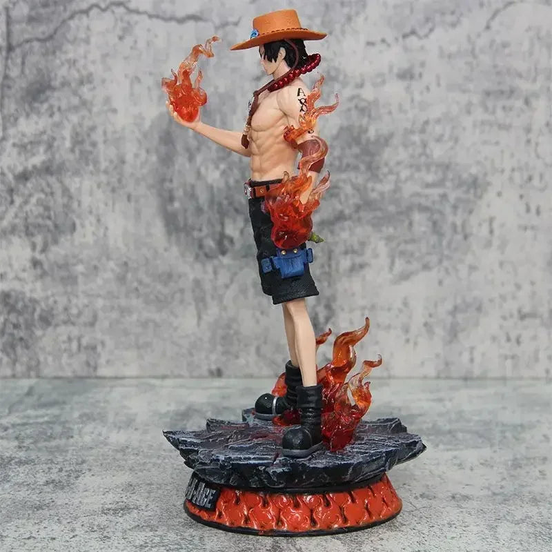 New 25cm One Piece Gk Fantasy Third Anniversary 1/3 Ace Super Huge Collect Figures Trendy Statue Anime Decoration Christmas Gift