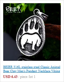 BEIER Stainless steel Thor Hammer Viking Amulet Viking Raven Ring Scandinavian Jewelry man Ring BR8-296