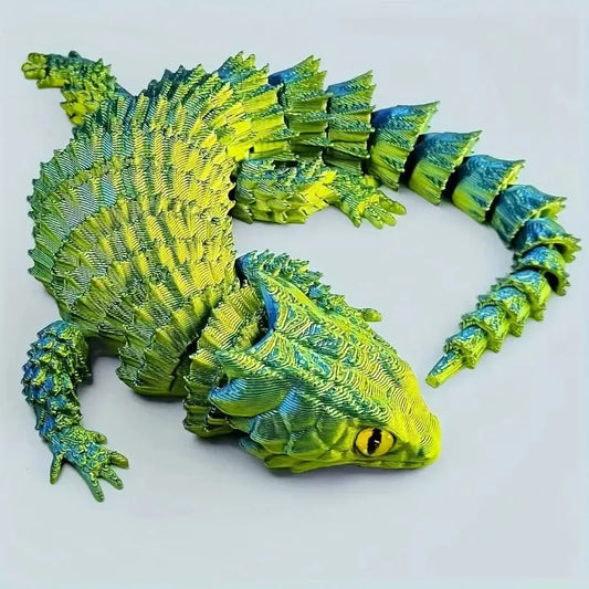3D Printed Conjoined Lizard Statue Ornaments, Movable Cartoon, Creative Desk Plants, Rockery, Fish Tank Landscaping Decoration