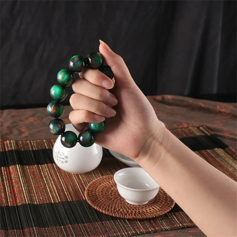 Colorful Sea Willow Hand String Bracelets For Men Lucky Good Fortune Nature Stone Buddha Beads Bracelets Gifts For Friend