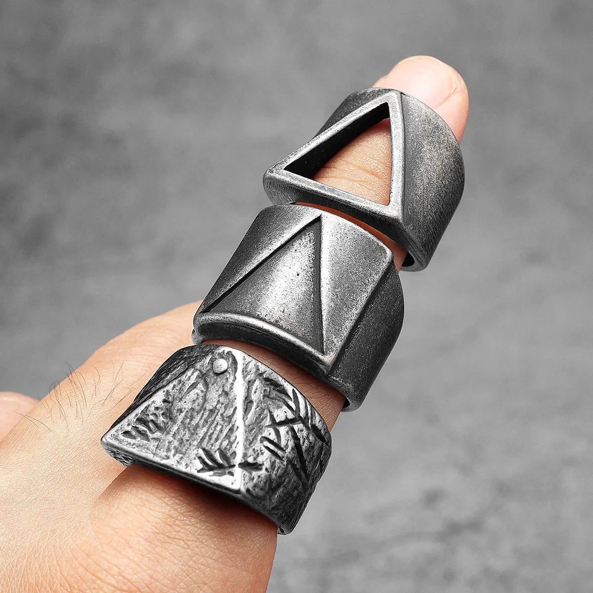 Retro Geometry Texture Men Rings Stainless Steel Women Fashion Jewelry Punk Trendy Luxury New In Accessories Gift Wholesale
