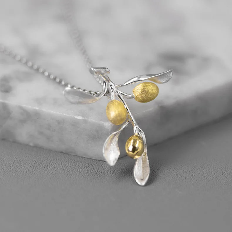 Original design The taste of love Sterling silver fresh and elegant olive branch pendant women's pendant(without the chain)