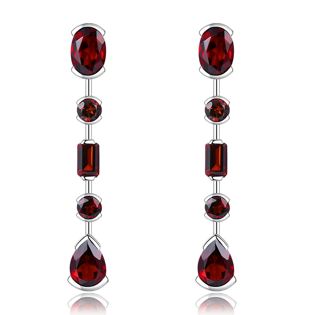 Natural Chrome Diopside Sterling Silver Drop Earrings 3.5 Carats Genuine Gemstone Exquisite Top Quality Women Birthday Gifts Natural Garnet