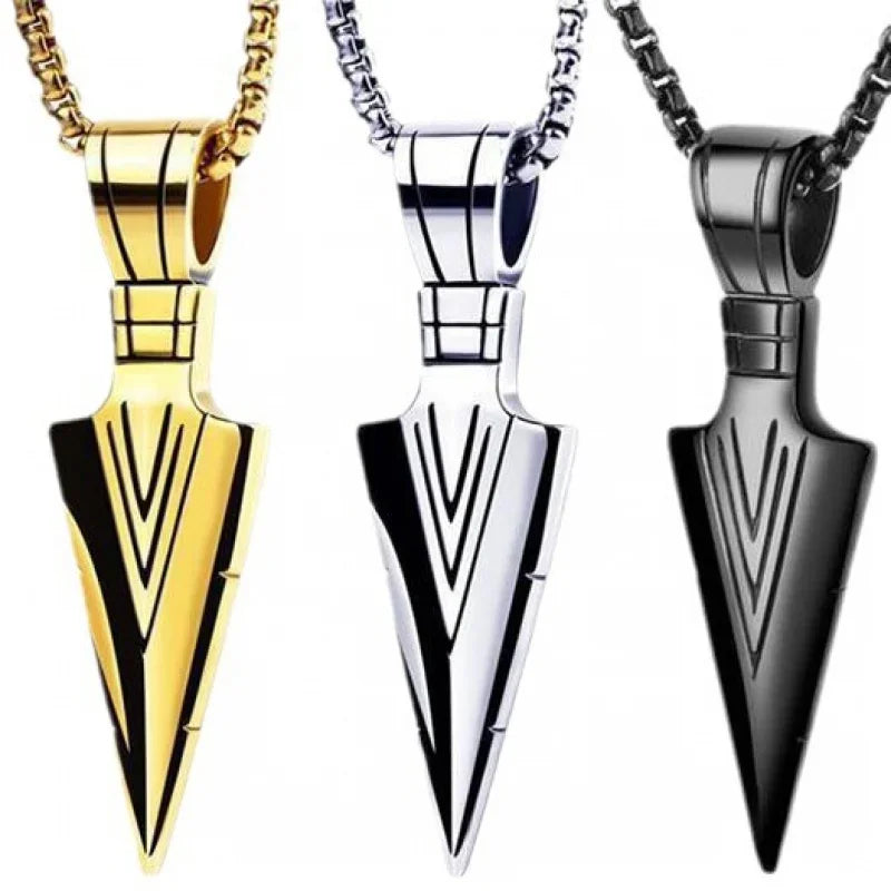 New Exquisite Fashionable Retro Spearhead Arrow Pendant Necklace For Personalized Men'S And Women'S Jewelry Accessories Gifts
