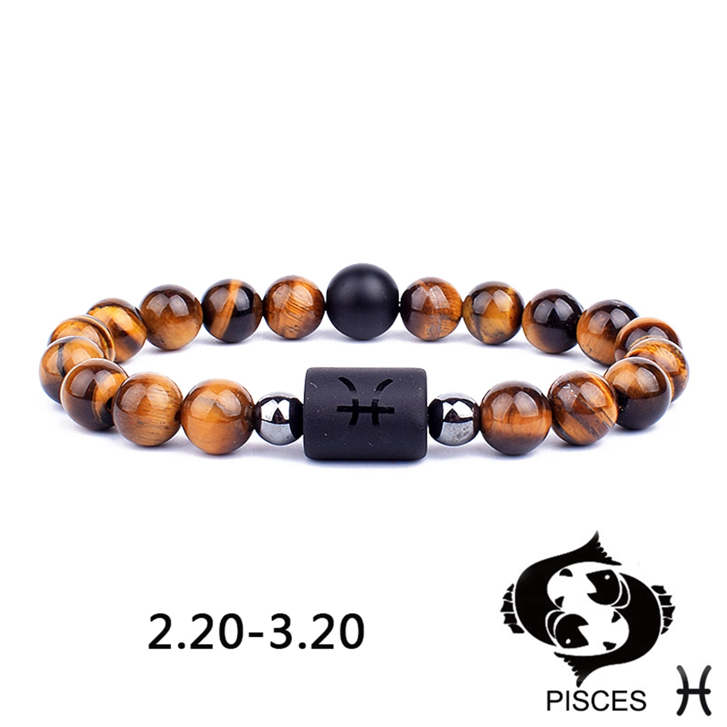 12 Zodiac Signs Constellation Charm Bracelet Men Women Fashion Tiger Eye Stone Beaded Bracelets Virgo Leo Libra Couple Jewelry