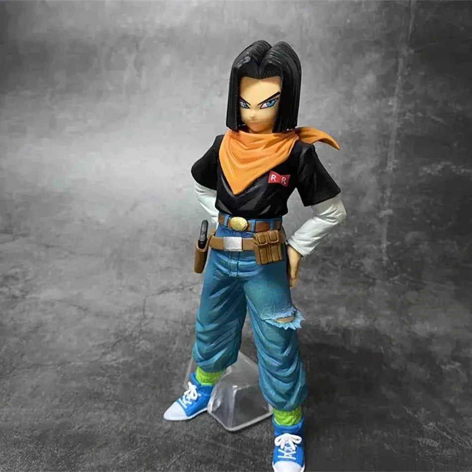 24CM Anime Dragon Ball Z Android 17 18 Figure Android 18 PVC Action Figures Collection Model Toys for Children Christmas Gifts