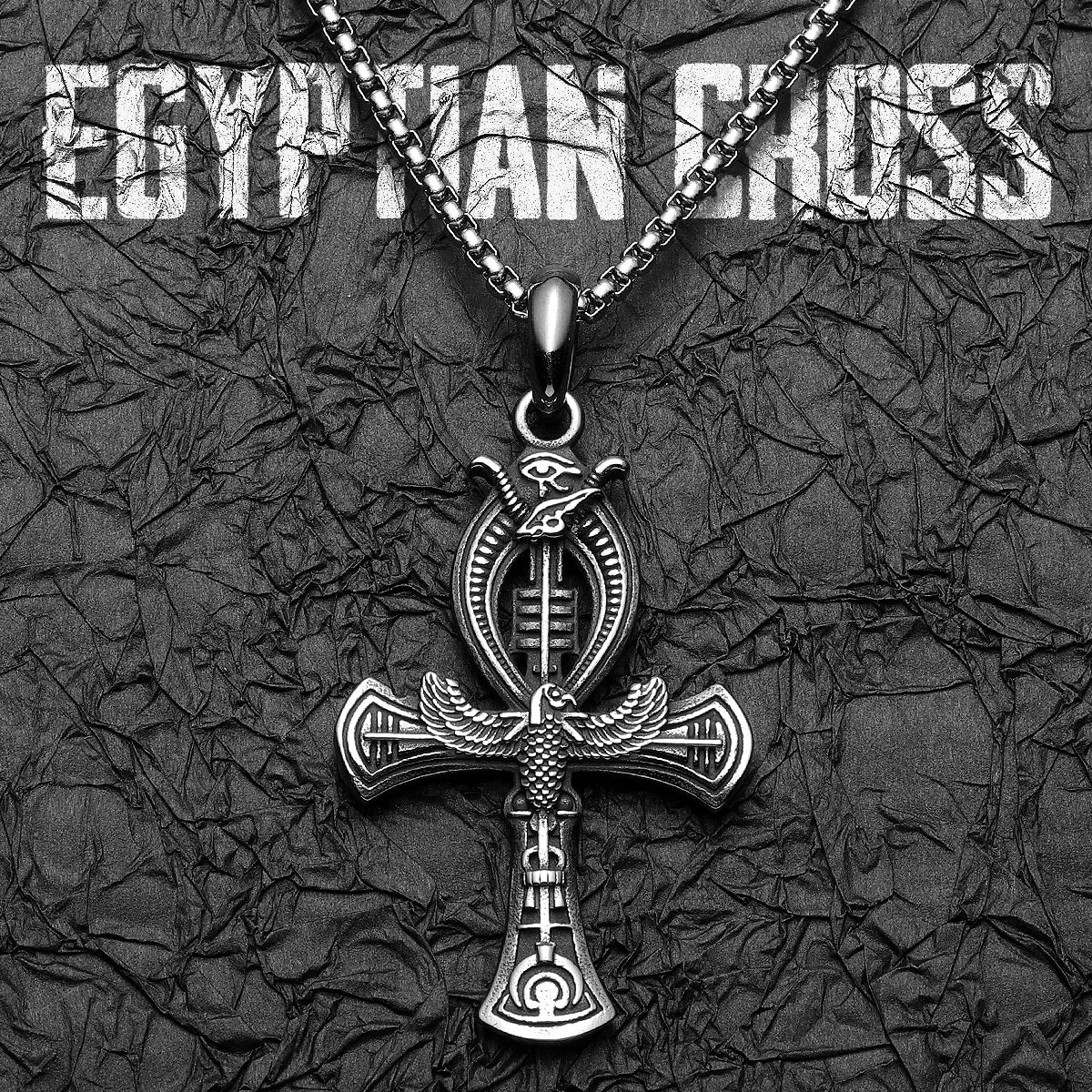 Crux Ansata Egyptian Cross Stainless Steel Men Necklaces Pendant Chain Punk For Women Fashion Jewelry Gift Wholesale Dropshiping