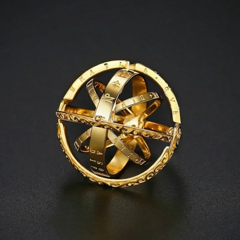 Astronomical Ring, Astronomy Sphere Spinner Ball Vintage Rings, Astronomy Jewelry, Zodiac Jewelry Rings Gifts for Women Men