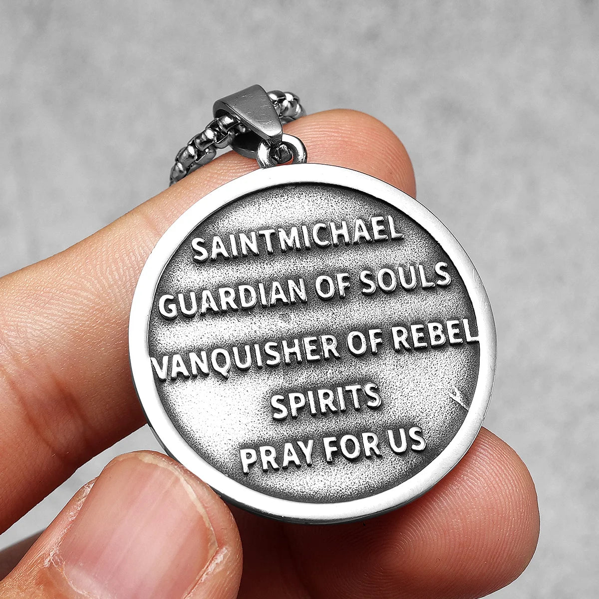 Archangel St.Michael Guardian Amulets Stainless Steel Men Necklaces Pendant Chain Punk For Women Fashion Jewelry Gifts Wholesale