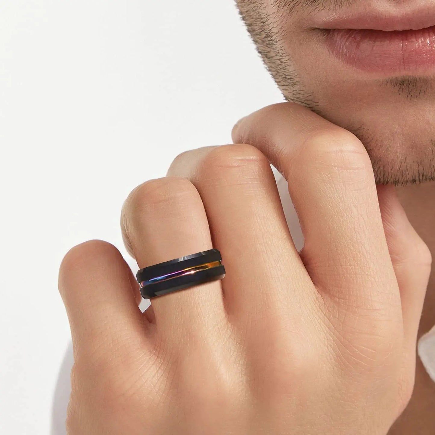 Fashion 8mm Silver Color Titanium Steel Rings For Men Women Matte Brushed Men Stainless Steel Rings Wedding Band Jewelry Gifts