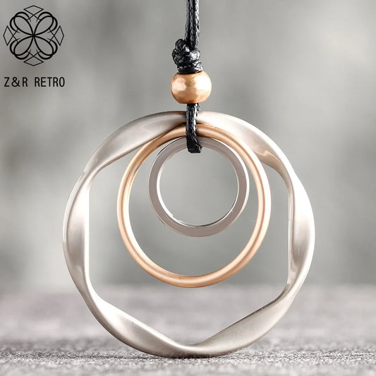 Vinage Long Geometric Jewelry For Women necklaces & pendants Chains Accessories Korean Fashion Suspension Modern Valentines Day