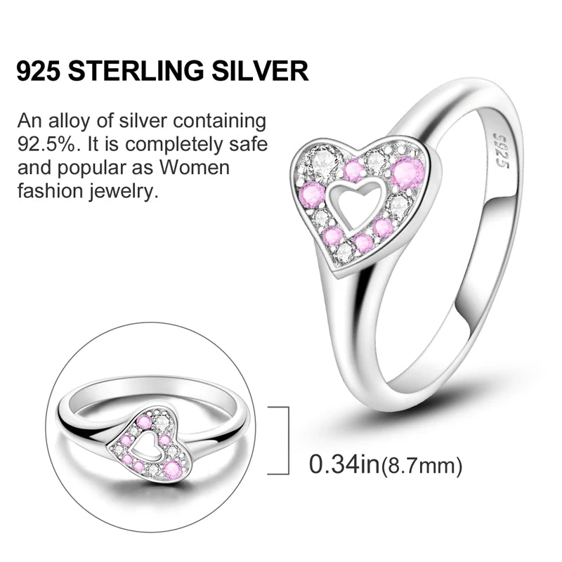 925 Sterling Silver Infinite Love Ring Original Luxury Design Zircon Finger Rings For Women High Quality Wedding Jewelry Gift