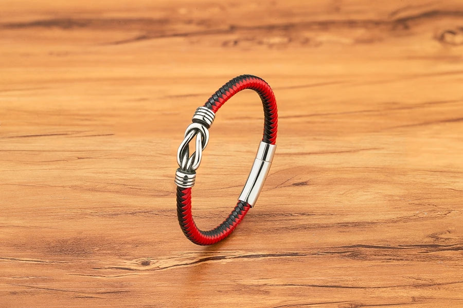 XQNI Fashion Men's Leather Bracelet Stainless Steel Irregular Accessories Commemorative Gifts for Charm Bangles Punk Jewelry