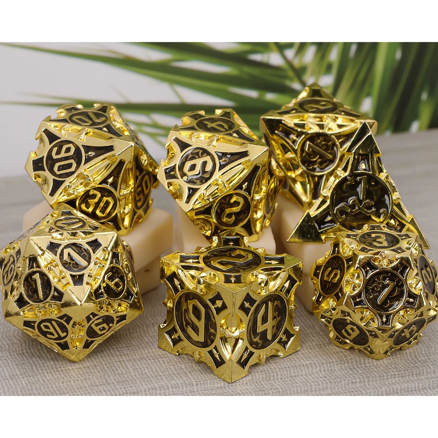 Polyhedral Metal Dice Set DND for RPG D & D Explorers Board Game etc Exquisite Dungeon and Dragon D20 D12,0 D10,0 D8 D6 D4 Q-10