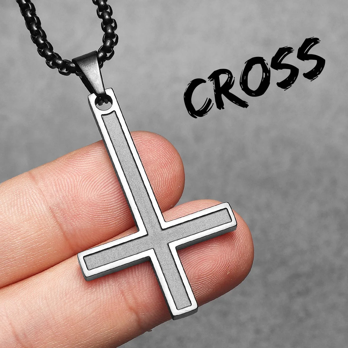 Saint Peter's Cross Simple Amulet Stainless Steel Men Necklaces Pendant Chain Punk Women Fashion Jewelry Gifts Wholesale Dropshiping