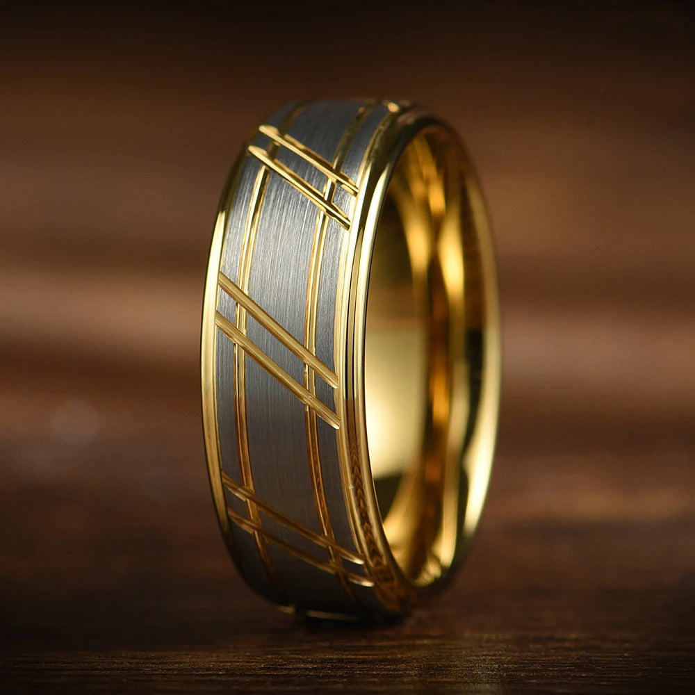 Fashion Black Stainless Steel Rings for Men With Guitar String Inlay Guitarist Ring For Musician Wedding Jewelry