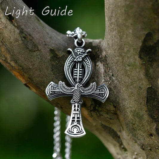 2022 NEW Men's 316L stainless-steel Eye of True Sight eagle resurrection cross Pendant Necklace animal Jewelry free shipping CN