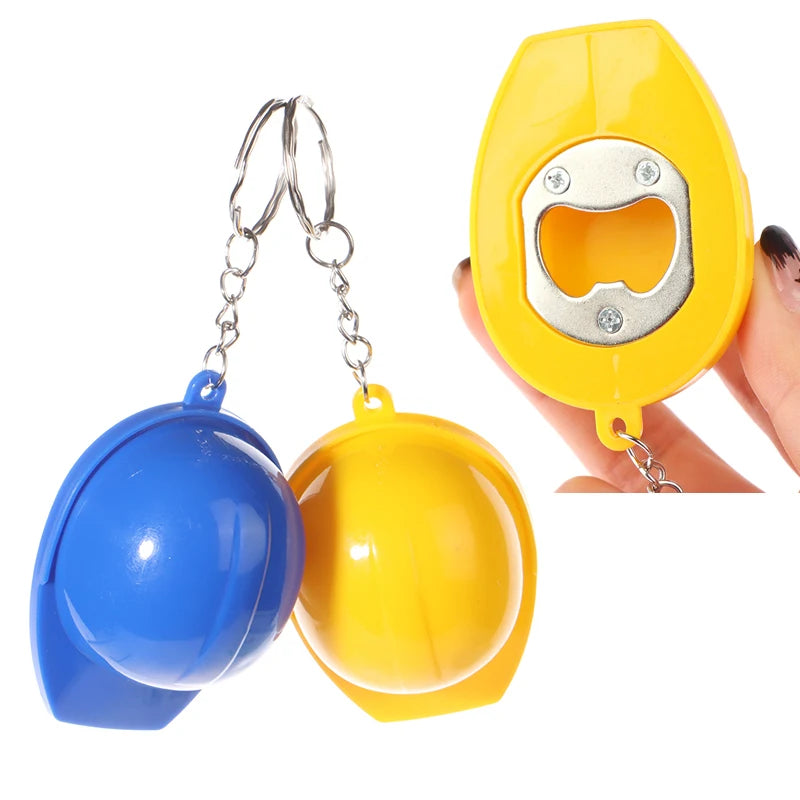 1PC Helmet Hard Hat Keychain Holiday Creative Safety Helmet Opener Keying Jewelry Gift Plastic 3D Helmet Pendant Key Holder