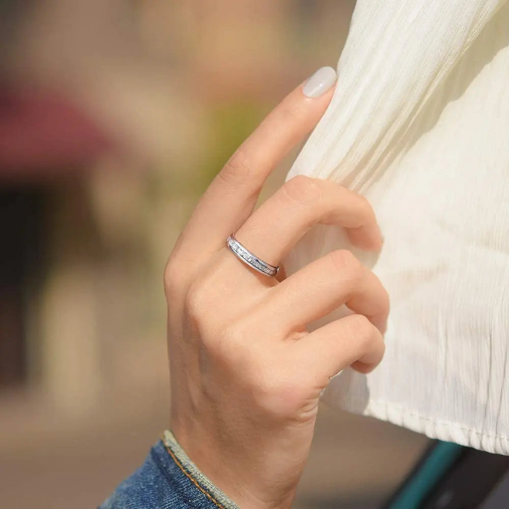 Simple Titanium Stainless Steel Rings For Men Women Koa Wood Inlay Luxury Wedding Band Engagement Rings Jewelry anillos mujer