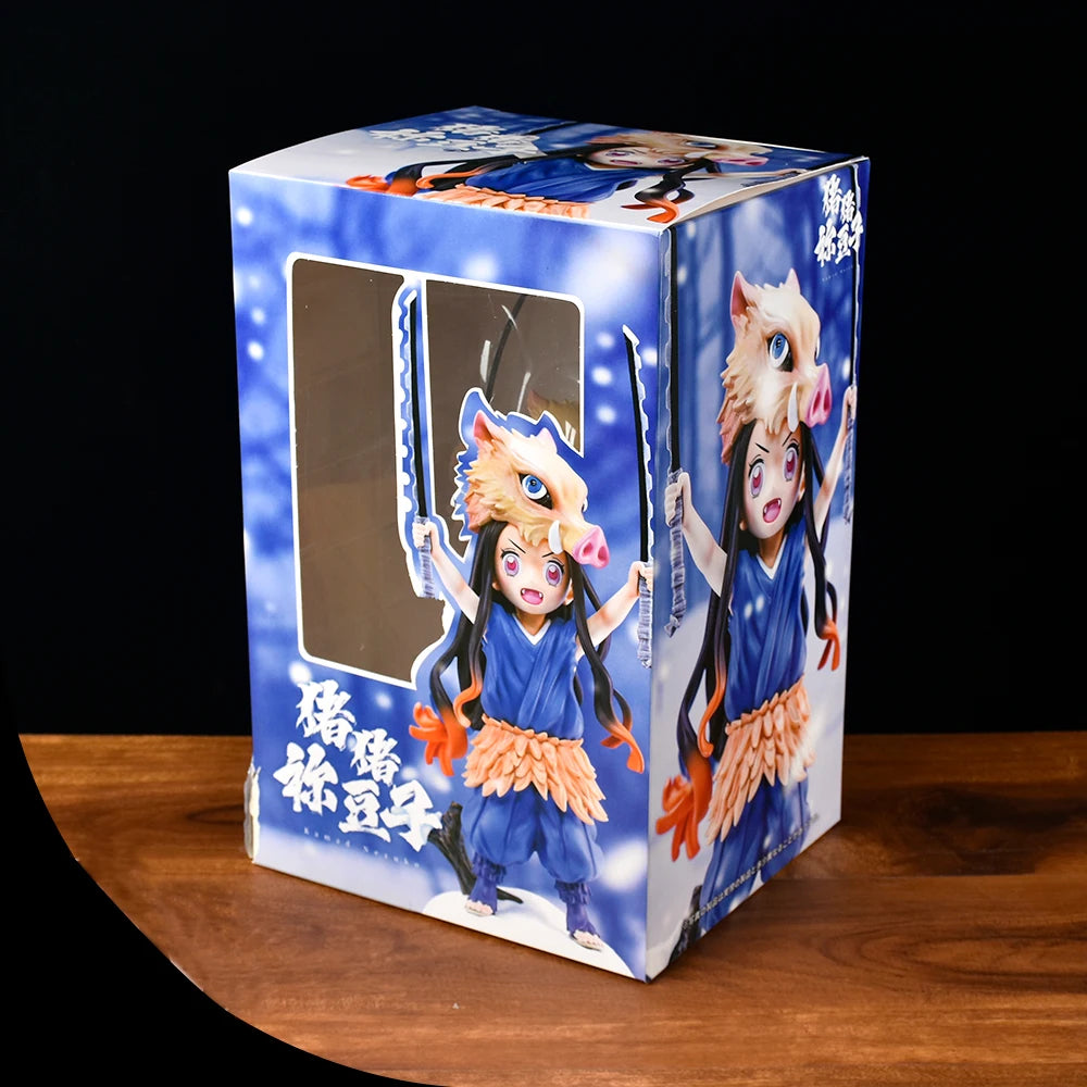 Demon Slayer Anime Figure Kimetsu No Yaiba 19CM Pig's Head Kamado Nezuko Figurine Manga PVC Model Cartoon Doll Children Kids With Retail Box 19CM