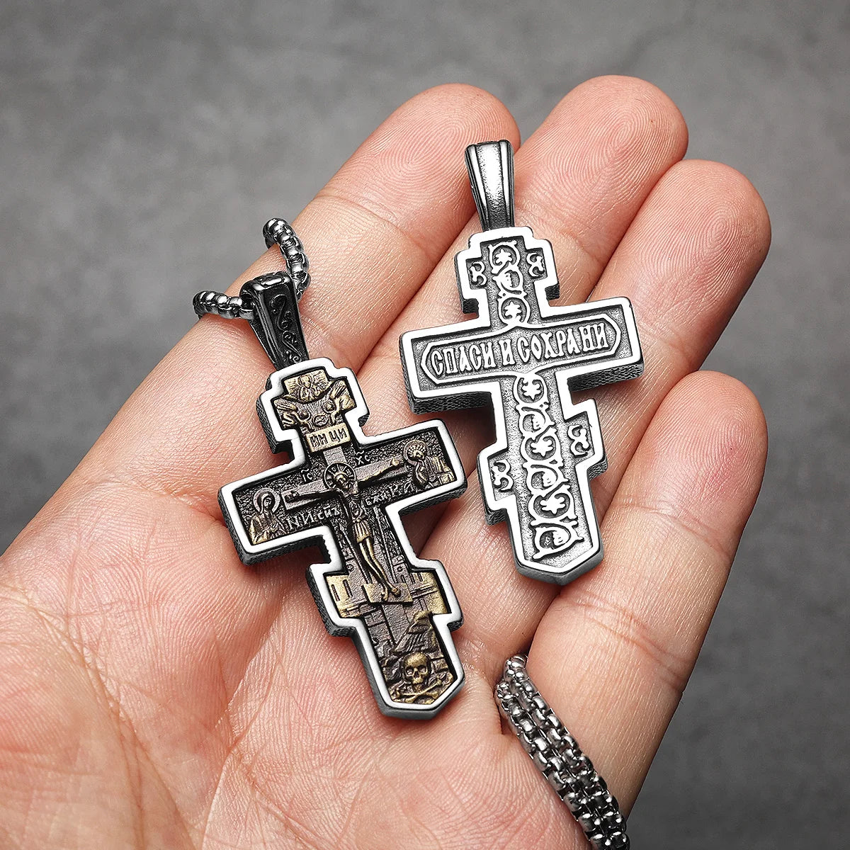 Exorcist Jesus Cross Brass Stainless Steel Men Necklaces Pendant Chain Punk for Women Fashion Jewelry Gift Wholesale Dropshiping