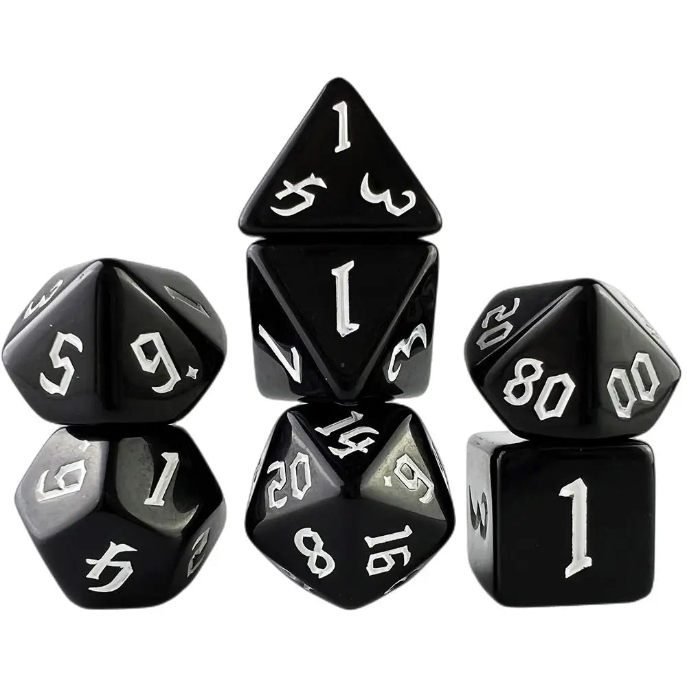 7pcs/set Multifaceted Digital Dice Set Acrylic Table Game Opaque Polyhedral Dices for DND Dice Tabletop Role-Playing Game