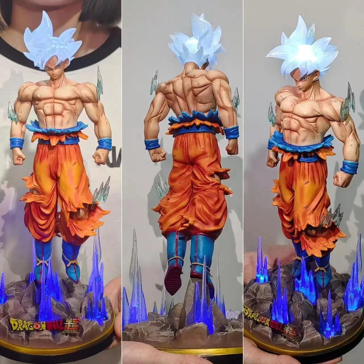 32cm Dragon Ball Z Ultra Instinct Goku Figure Gk Anime Figure Large Luminous PVC Collectible Model Statue Doll Toy Gifts