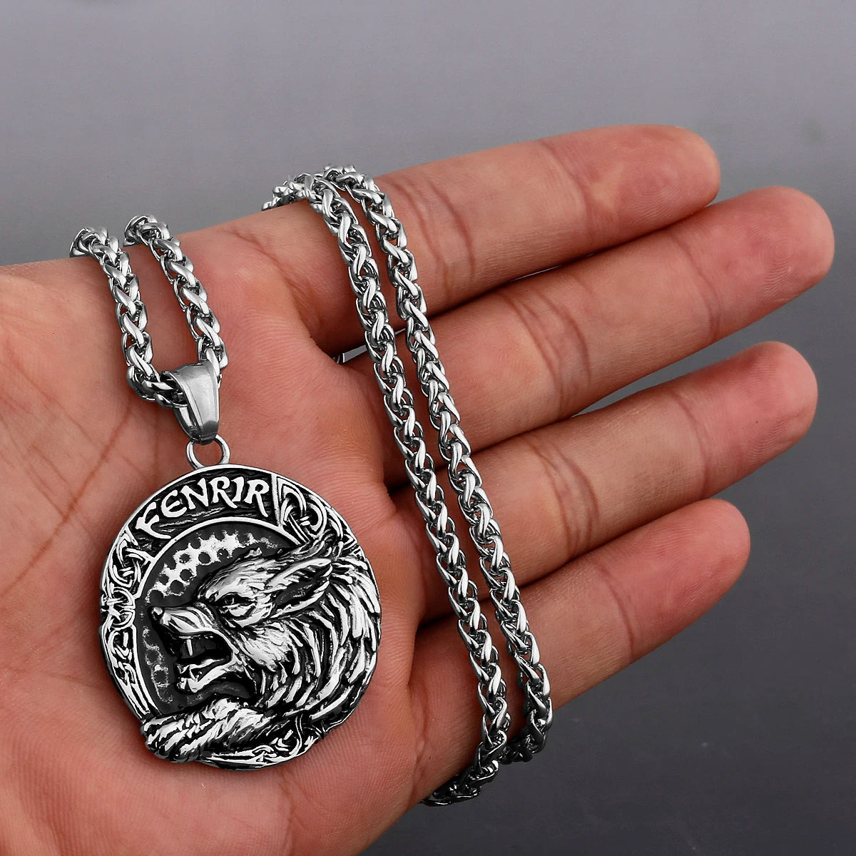 Viking Style Various Wolf Head Runes Original Stainless Steel Material Unisex Necklace Pendant Birthday Gift Factory Wholesale WJ 100