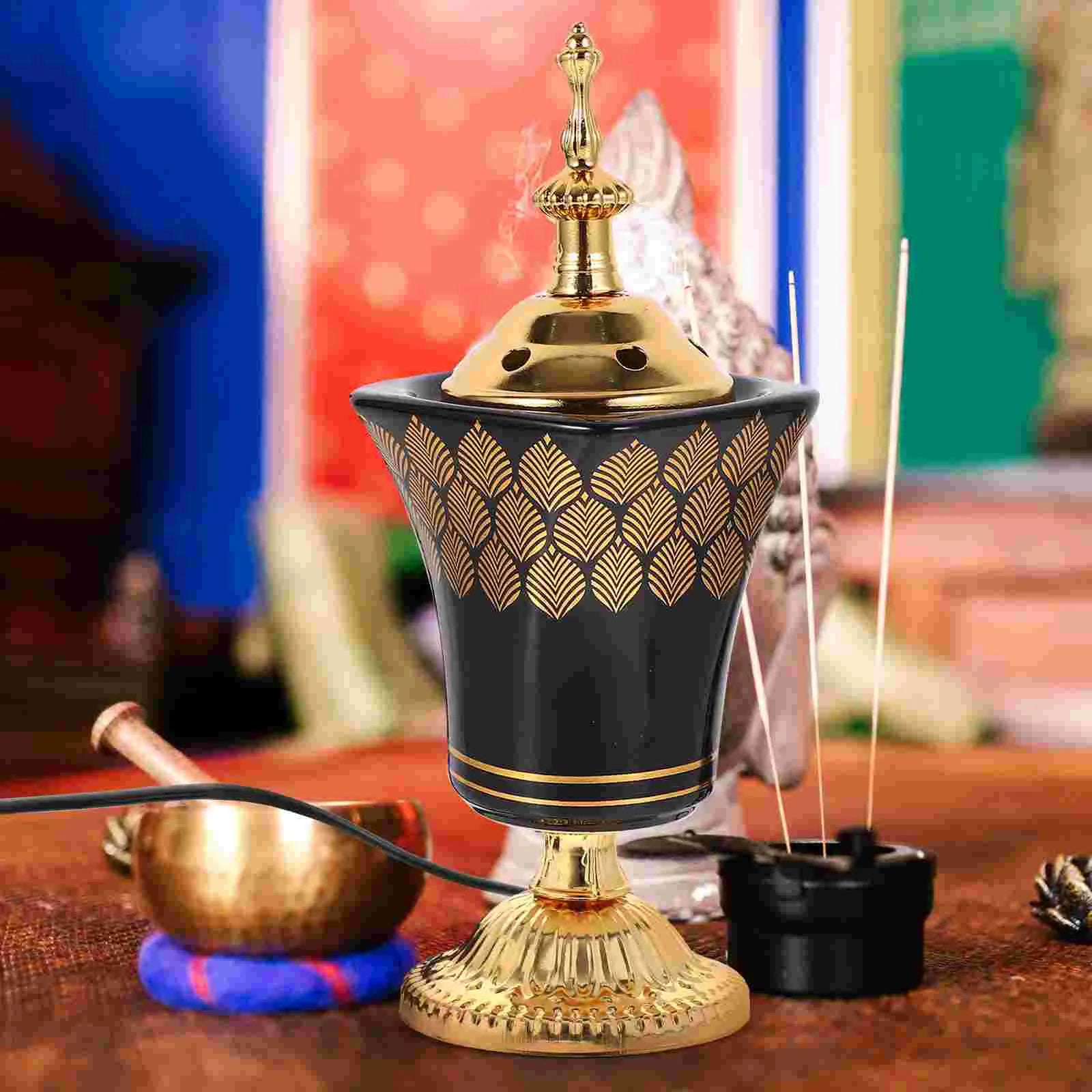 Electric Ceramic Incense Burner Arabia Charcoal Bakhoor Censer Middle East Sandalwood Fragrance Stove Home Decoration US/EU Plug